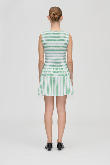 Stine Goya UK Sleeveless Smocked Short Dress Dress Smocked Stripes