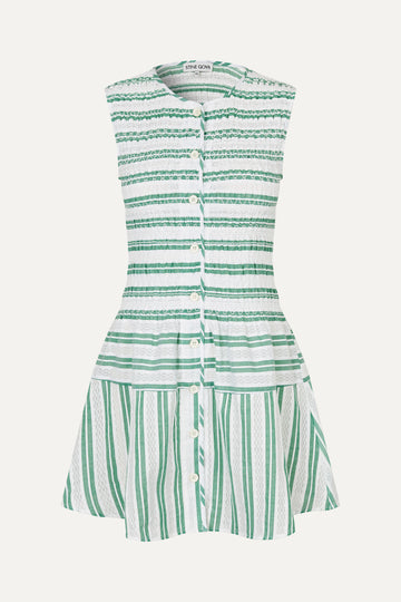 Stine Goya UK Sleeveless Smocked Short Dress Dress Smocked Stripes