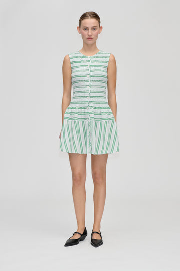 Stine Goya UK Sleeveless Smocked Short Dress Dress Smocked Stripes