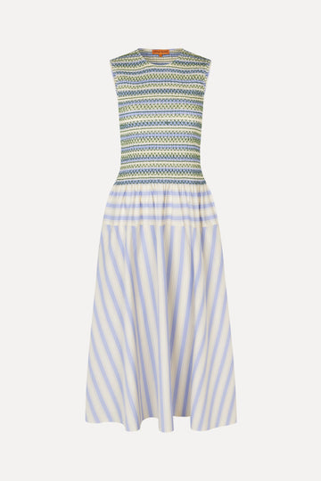 Stine Goya UK Smocked Gathered Tank Dress Dress Pastel Stripes