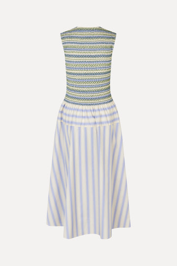 Stine Goya UK Smocked Gathered Tank Dress Dress Pastel Stripes