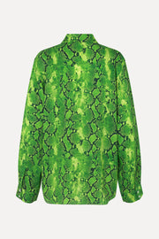 Stine Goya UK Sophia Shirt Top Snakeskin Green