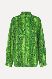 Stine Goya UK Sophia Shirt Top Snakeskin Green