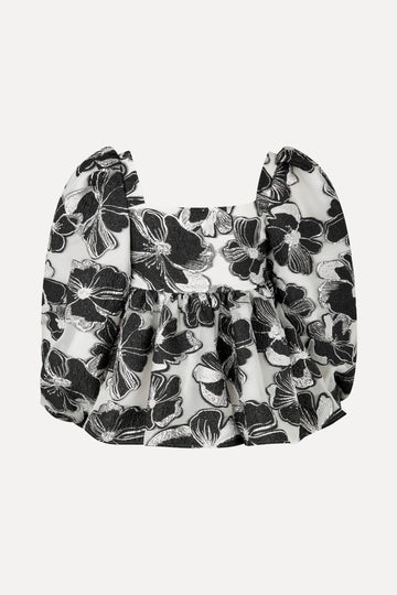 Stine Goya UK Square Neck Long Sleeve Top Top Anemone Jacquard