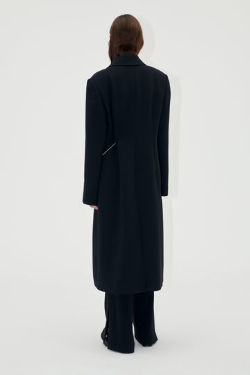 Stine Goya UK Straight Long Sleeve Coat Coat Black