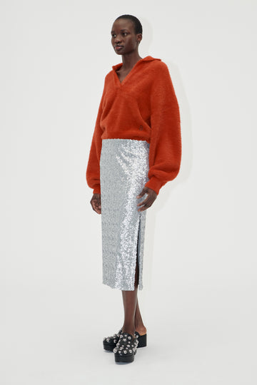 Stine Goya UK Straight Midi Skirt Skirt Steel Grey