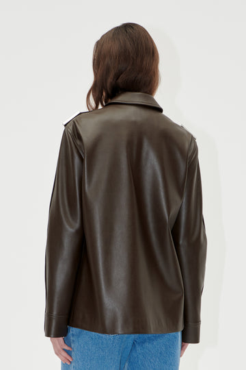 Stine Goya UK Straight Sleeve Jacket Top Chocolate