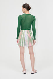 Stine Goya UK Structured Shorts Pants Forest Stripe
