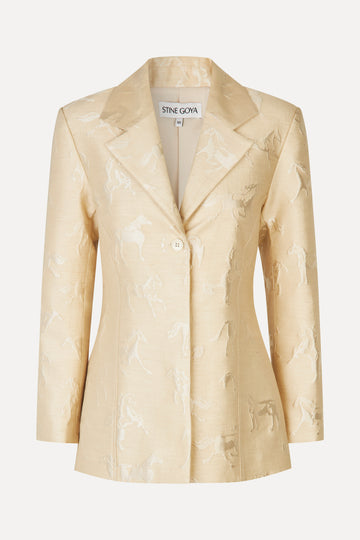 Stine Goya UK Structured Single-Breasted Jacket Jacket Porcelain Cream