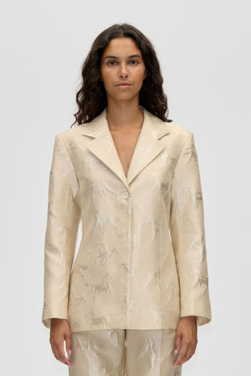 Stine Goya UK Structured Single-Breasted Jacket Jacket Porcelain Cream