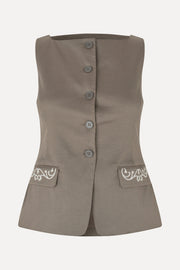 Stine Goya UK Tailored Tank Vest Top Cherries On A Paisley