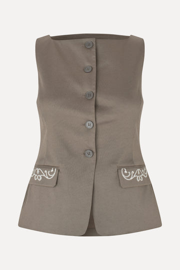 Stine Goya UK Tailored Tank Vest Top Cherries On A Paisley