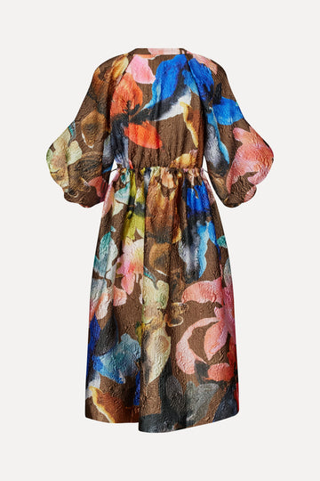 Midi dress with three quarter sleeves sale