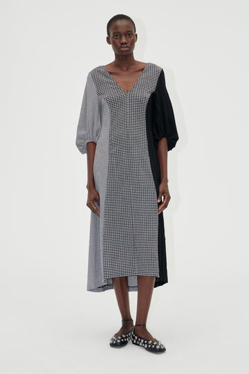 Stine Goya UK Three-Quarter Sleeve Midi Dress Dress Black / White