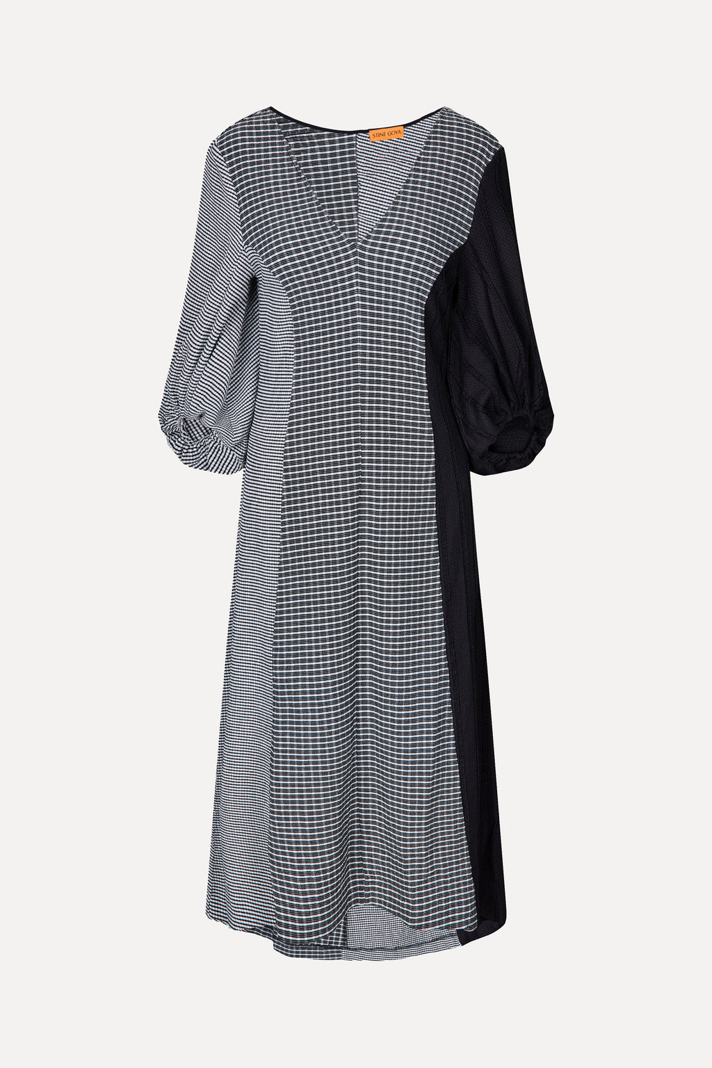 Three Quarter Sleeve Midi Dress Black White Stine Goya UK