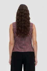 Stine Goya UK Tie Front Vest Top Uniform Stripes