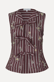 Stine Goya UK Tie Front Vest Top Uniform Stripes