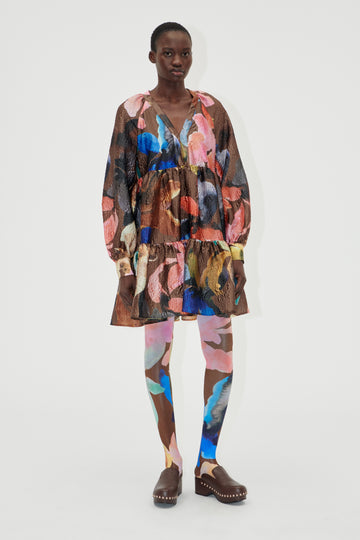 Stine Goya UK Tier Voluminous Mini Dress Dress Aquarelle Garden