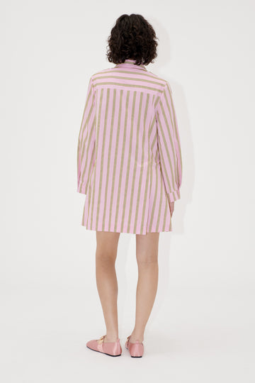 Stine Goya UK Tuck Sleeve Tunic Dress Dress Wallpaper Stripes