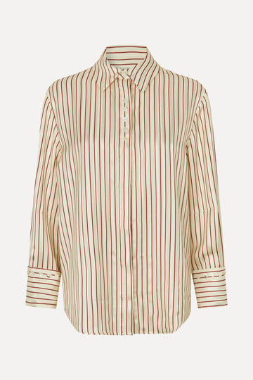Stine Goya UK Turn-Up Oversized Shirt Top Symmetry In Cream
