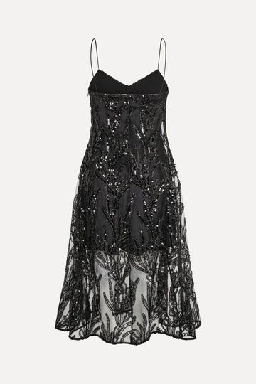 Stine Goya UK V Neck Midi Dress Dress Abstract Embellishment