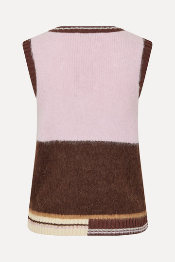 Stine Goya UK V Neckline Vest Knit Multi Stripes