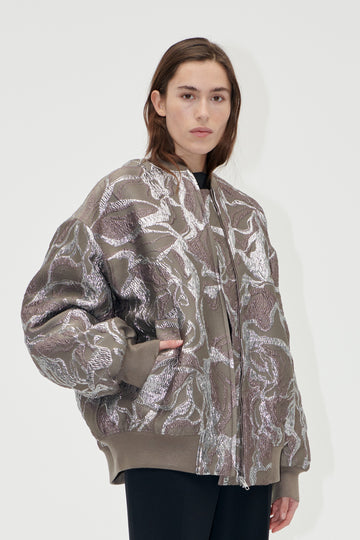 Stine Goya UK Volominous Bomber Jacket Jacket Abstract Foliage