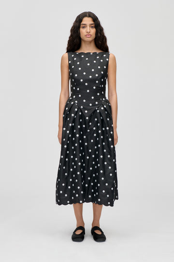 Stine Goya UK Voluminous Midi Dress Dress Quilted Dots