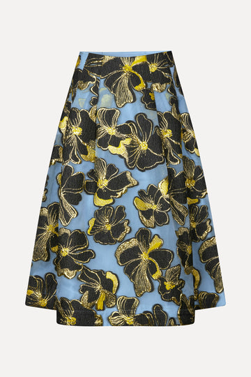 Stine Goya UK Voluminous Midi Skirt Skirt Blue Anemone Jacquard