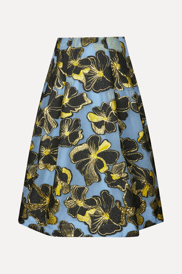 Stine Goya UK Voluminous Midi Skirt Skirt Blue Anemone Jacquard