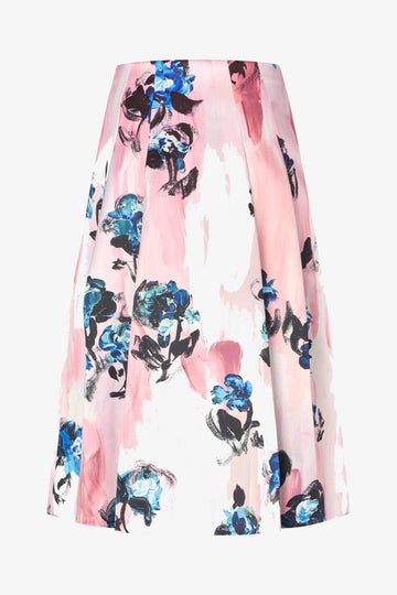 Stine Goya UK Voluminous Midi Skirt Skirt Blue Roses On Blush