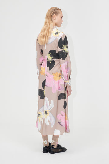 Stine Goya UK Waist Gather Shirt Midi Dress Dress Wild Flowers
