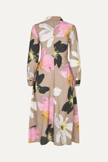 Stine Goya UK Waist Gather Shirt Midi Dress Dress Wild Flowers