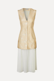 Stine Goya UK Waistcoat Tailored Midi Dress Dress Porcelain Cream