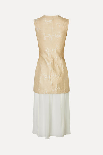 Stine Goya UK Waistcoat Tailored Midi Dress Dress Porcelain Cream