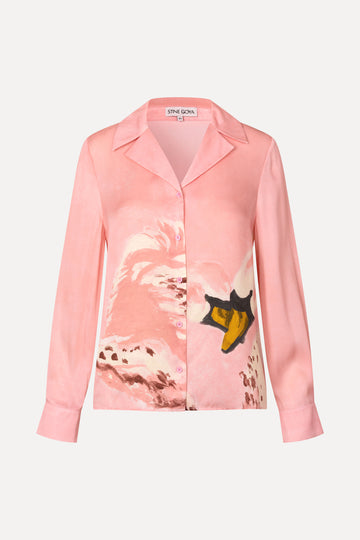 Stine Goya UK Wide Point Collar Shirt Top Swans