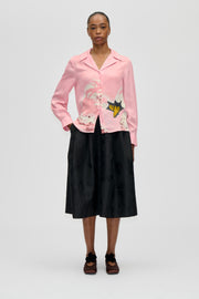 Stine Goya UK Wide Point Collar Shirt Top Swans