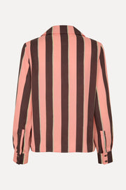 Stine Goya UK Wide Point Collar Shirt Top Rosewood Mint Stripes