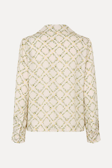 Stine Goya UK Wide Point Collar Shirt Top Sakura Check Yellow