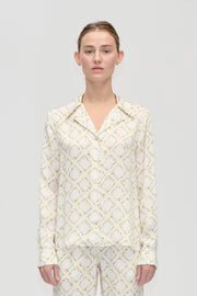 Stine Goya UK Wide Point Collar Shirt Top Sakura Check Yellow