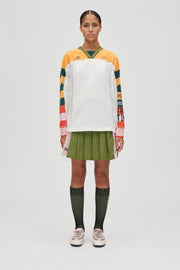 Stine Goya UK Windbreaker Pleated Skirt Skirt Green Stripes / Pink
