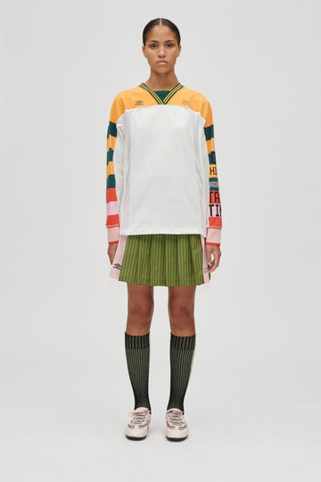 Stine Goya UK Windbreaker Pleated Skirt Skirt Green Stripes / Pink