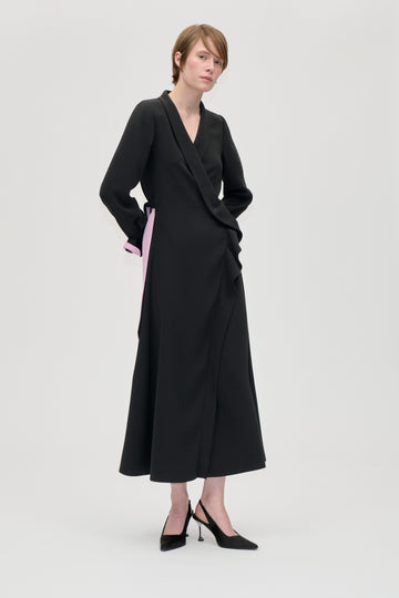 Stine Goya UK Wrap Long Dress With Detail Dress Black