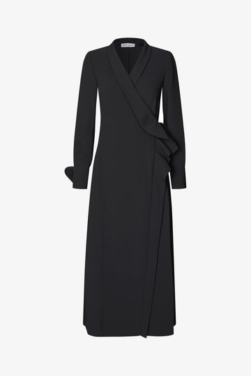 Stine Goya UK Wrap Long Dress With Detail Dress Black