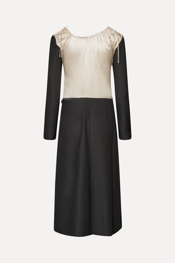 Stine Goya UK Wrap Midi Dress Dress Black / Butter Milk