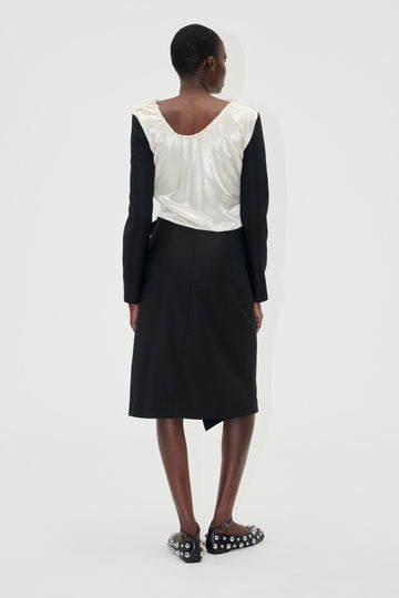 Stine Goya UK Wrap Midi Dress Dress Black / Butter Milk