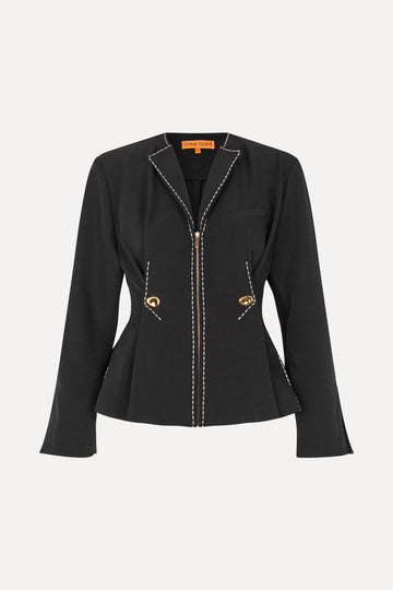 Stine Goya UK Zip-up Jacket w/Adjustable Waist Jacket Jet Black